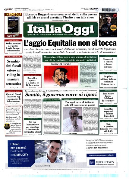 Italia oggi : quotidiano di economia finanza e politica